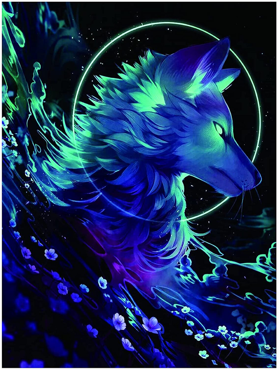 5D Diamond Painting Glowing Wolf
