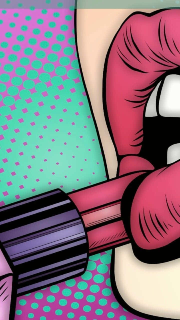 Download Closeup Pink Lipstick Pop Art