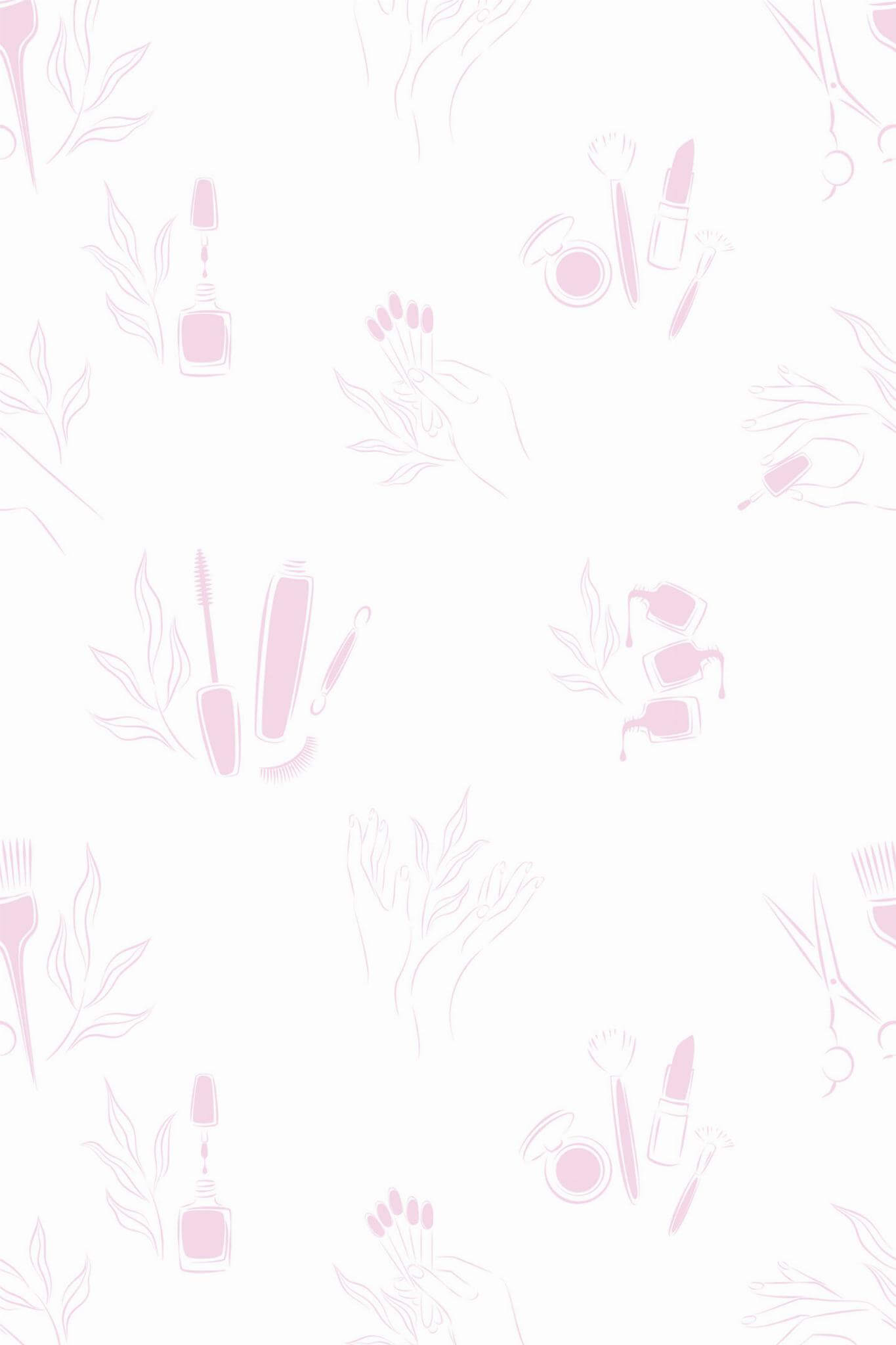 Pink Nail Salon Peel And Stick Wallpaper Sample′′x19′′, PVC Free