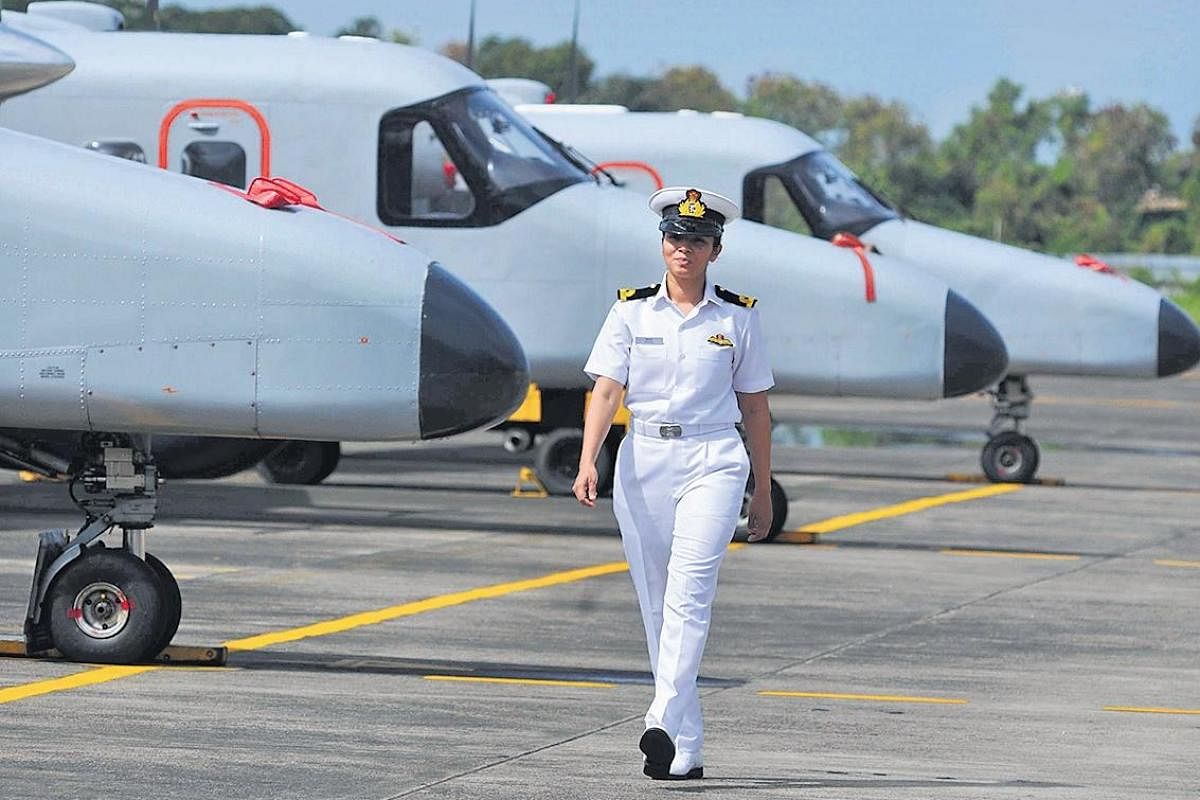 For Navy's first woman pilot, sky is