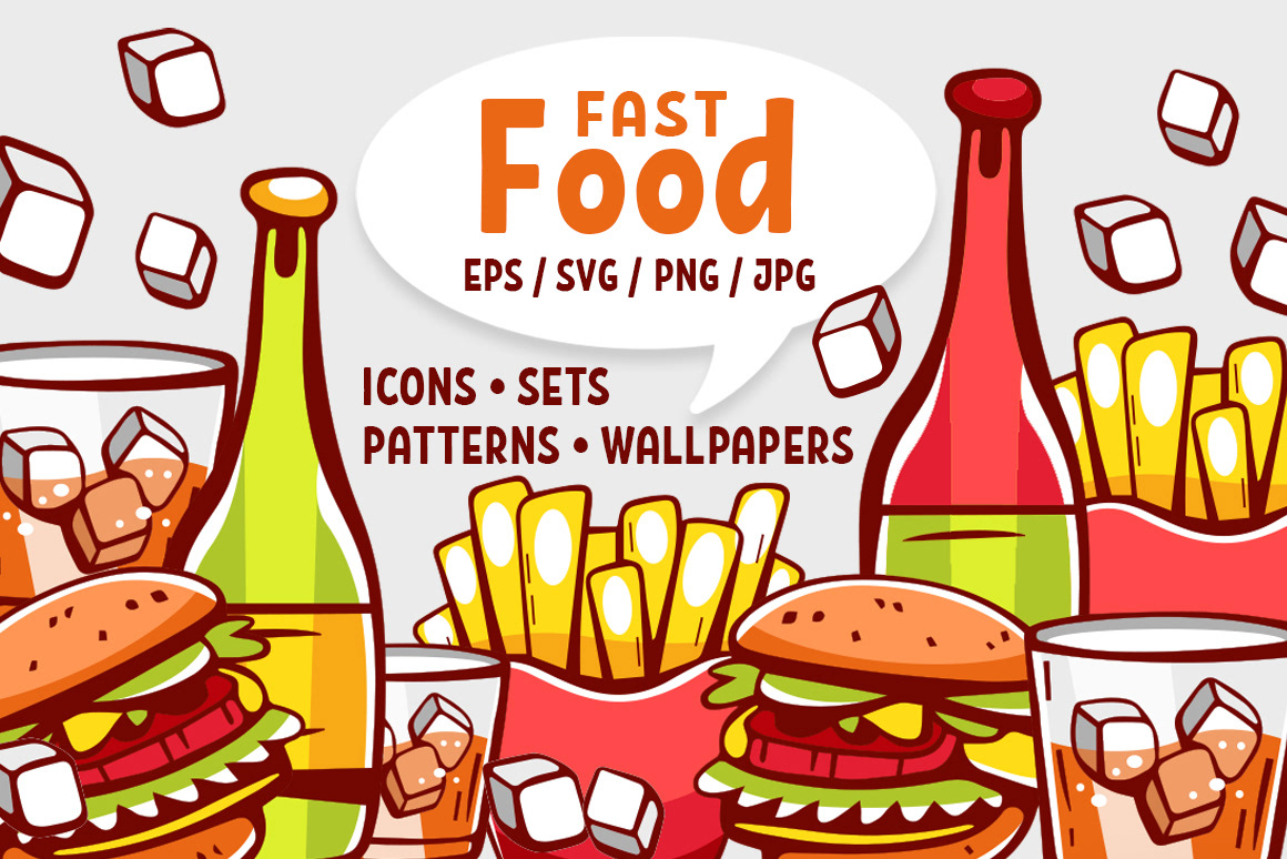 Fast Food and Drinks Vector Collection