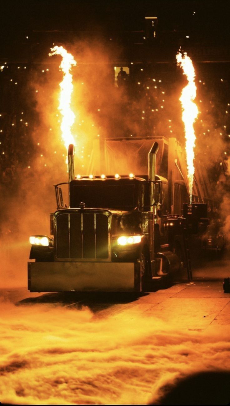 Custom Big Rig Truck with Flame Exhaust