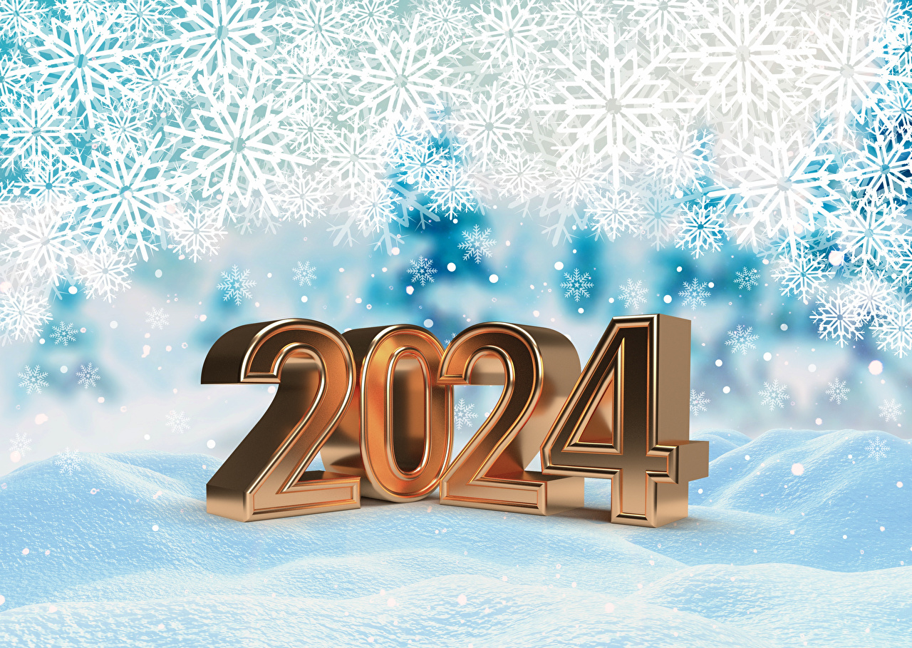 Wallpaper 2024 Christmas Snowflakes Snow