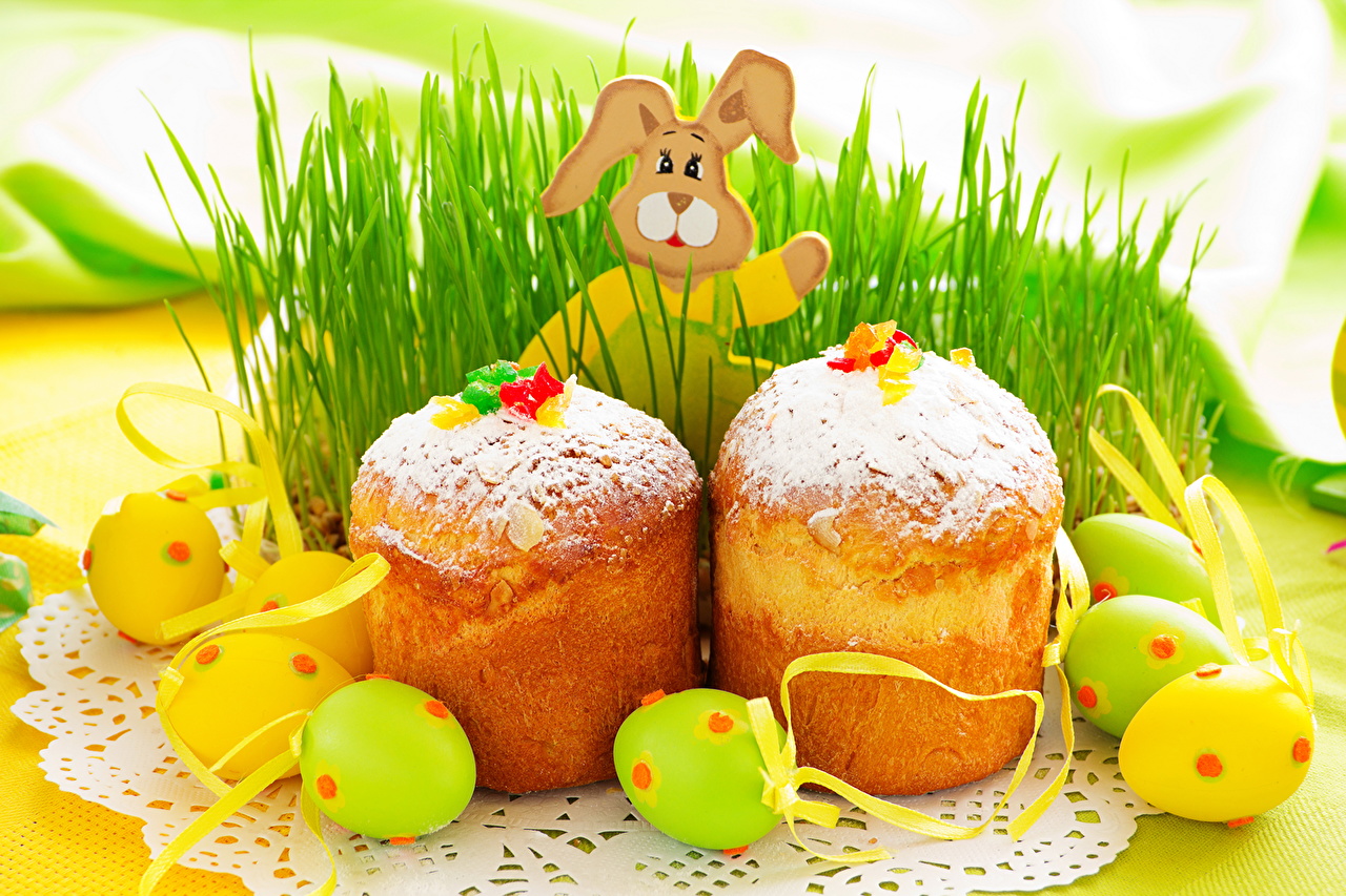 image Easter rabbit Eggs Food Grass
