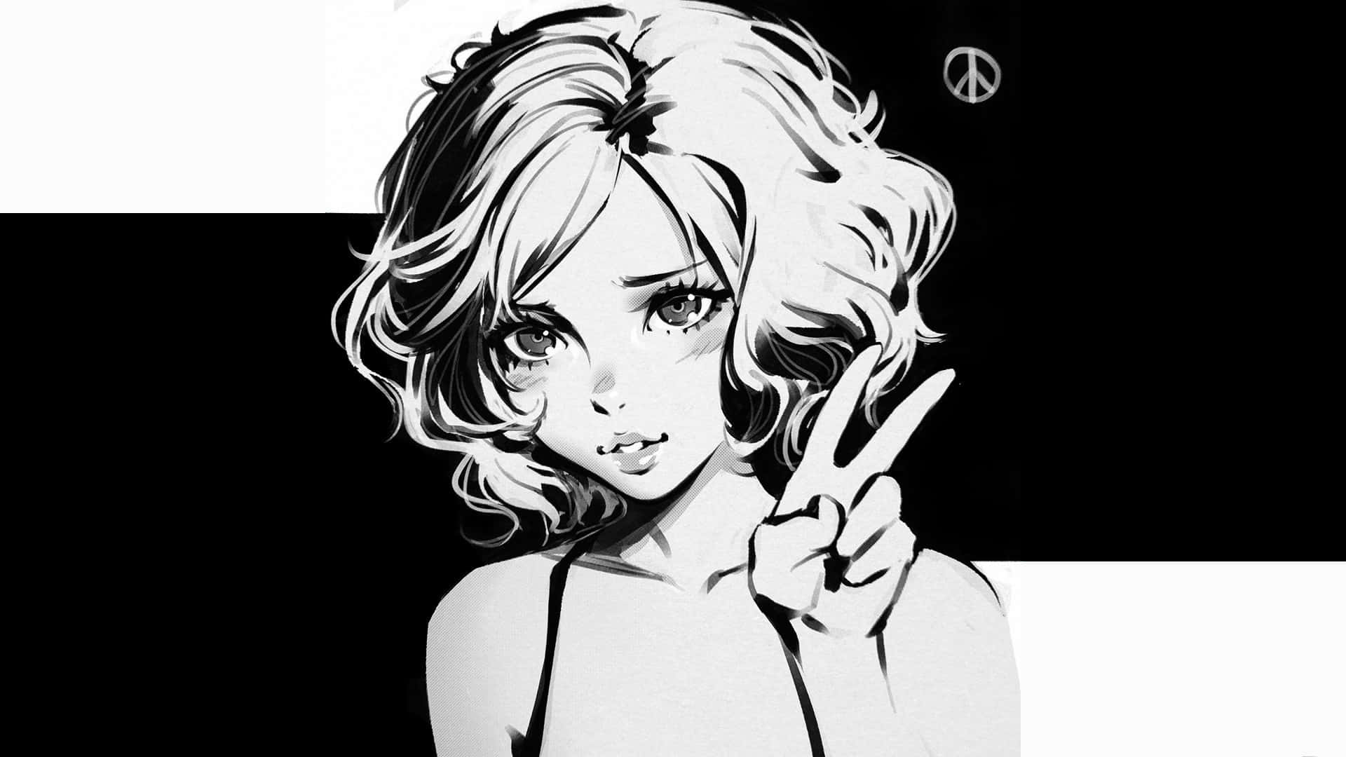Download Black And White Anime Pfp Of Paz Andrade Wallpaper