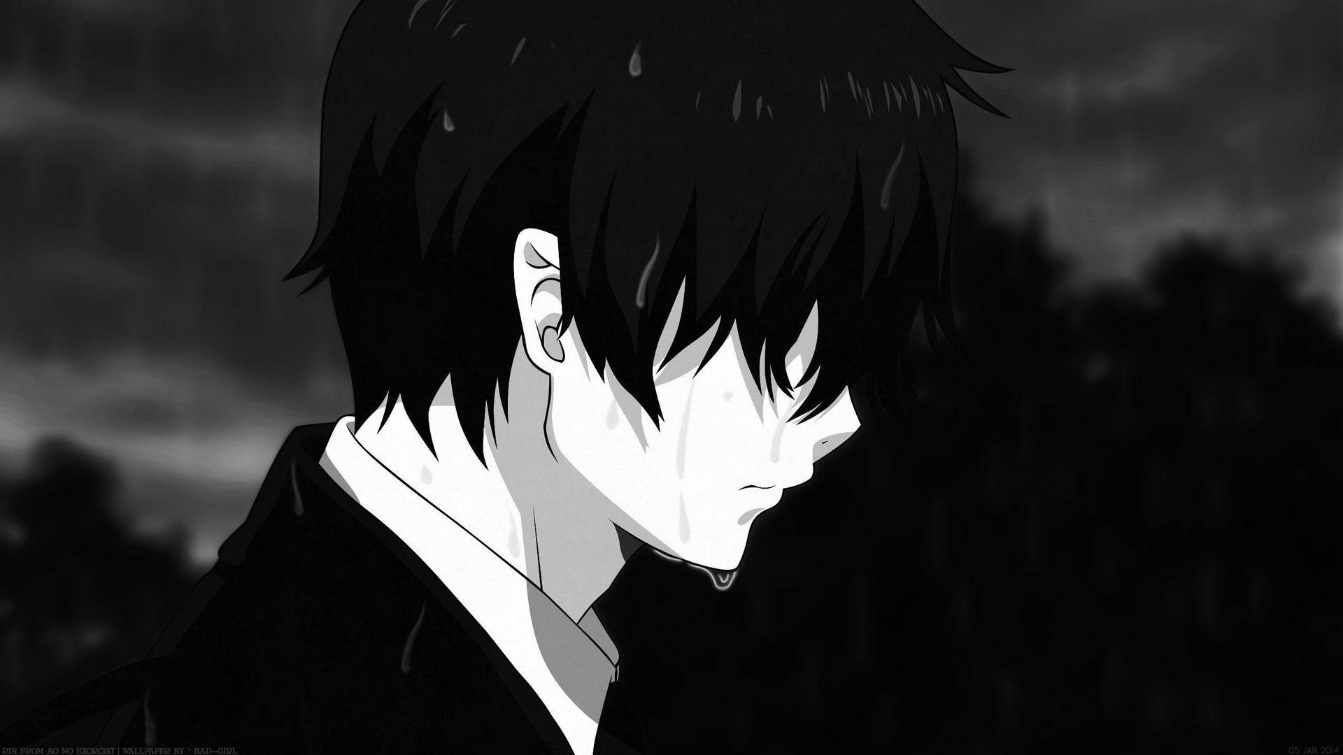 Download Cute Anime PFP Black And White Emo Wallpaper
