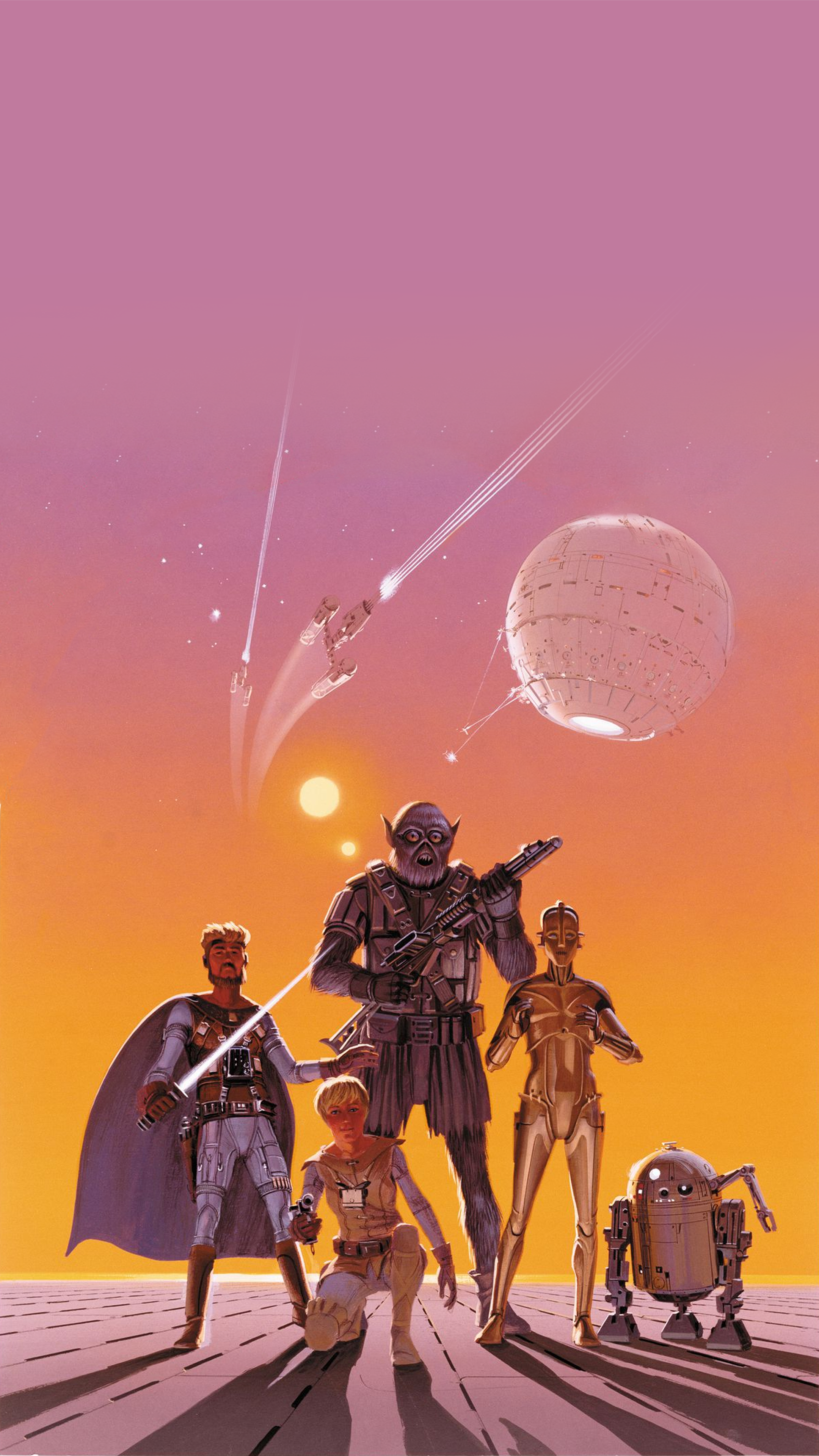 Took Ralph McQuarrie's Fantastic Five and made it into a Phone Wallpaper