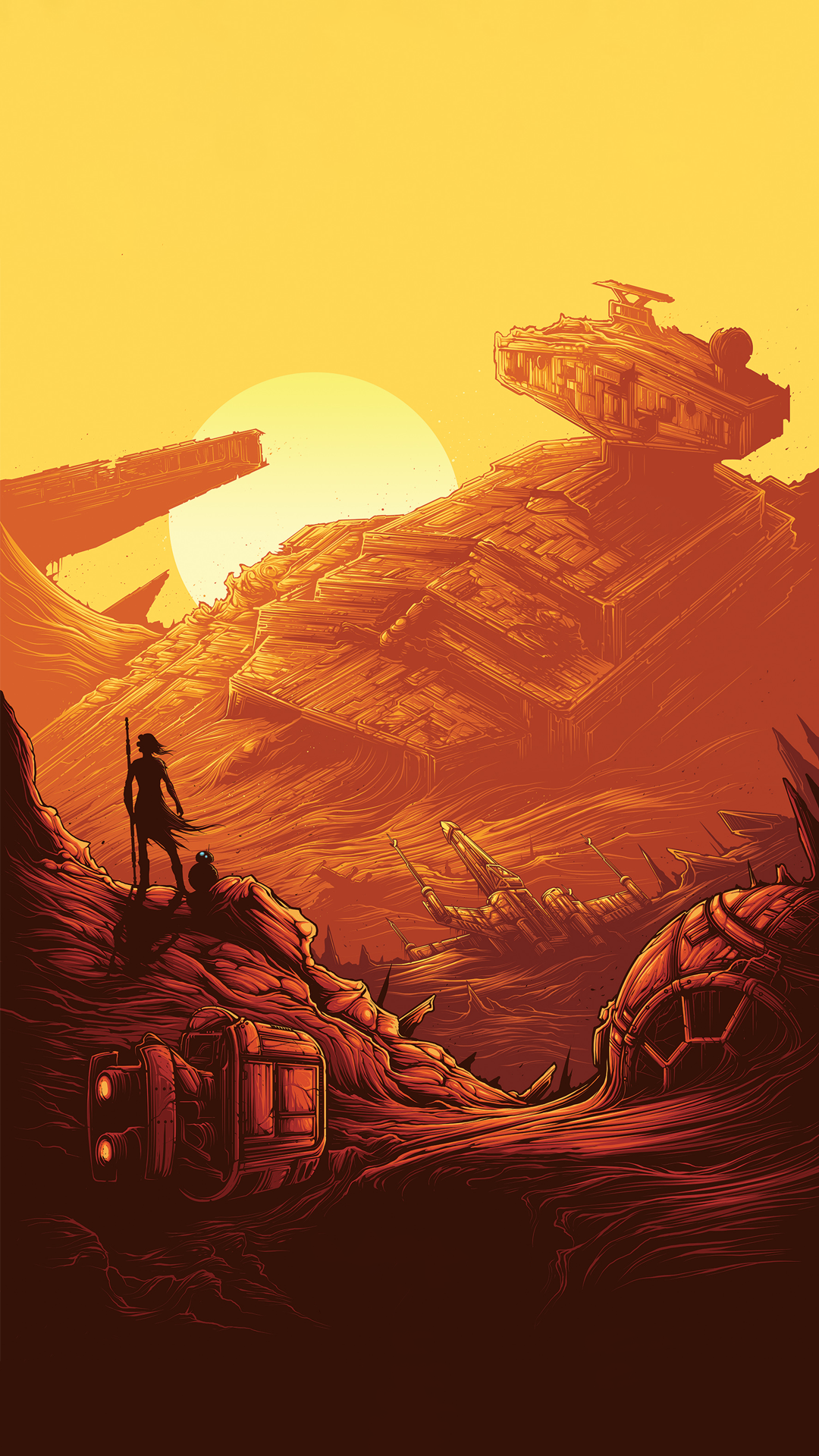 Cleaned up a few Star Wars posters to make phone wallpaper