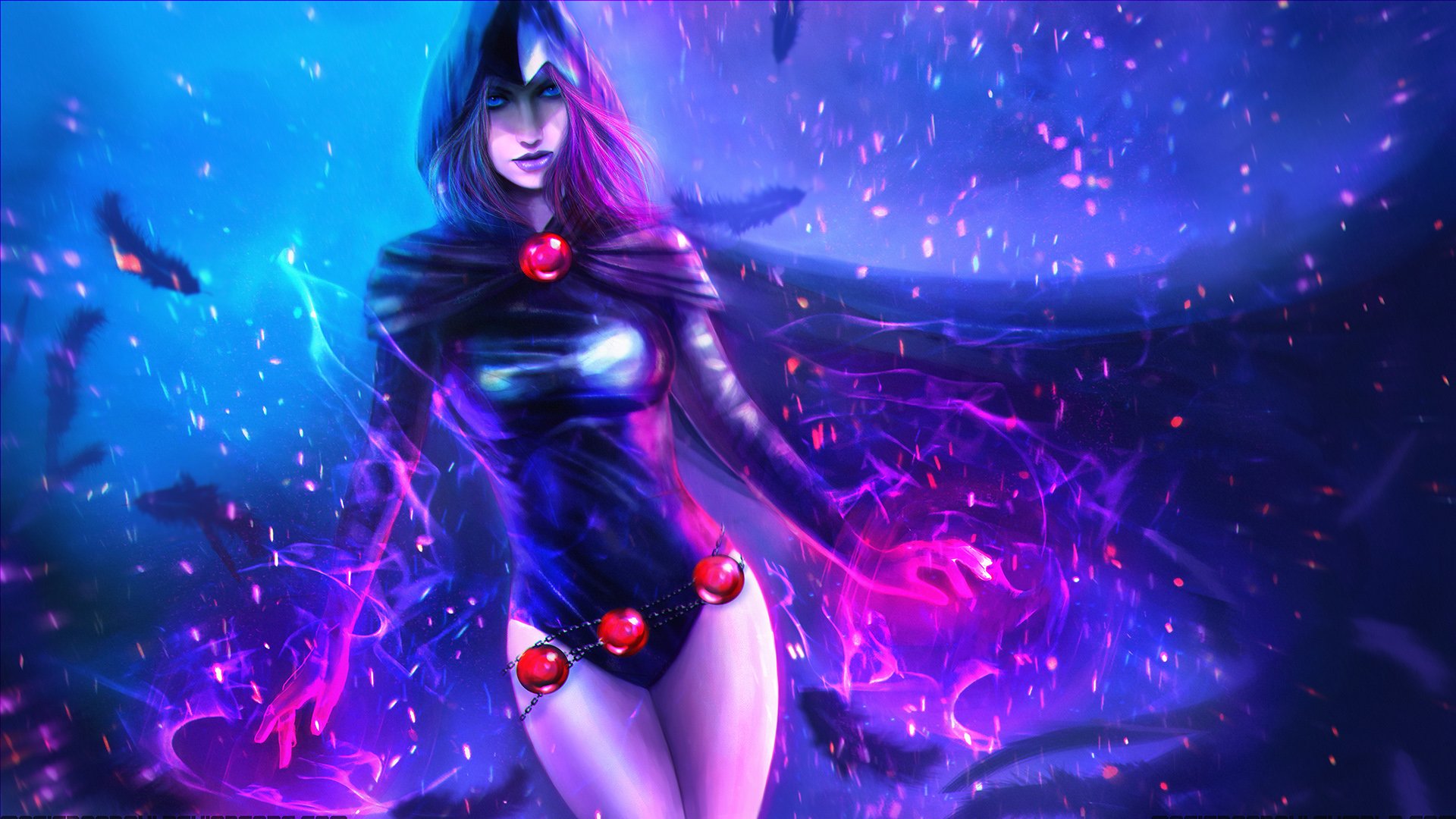 RAVEN GIRL magic wallpaperx1080