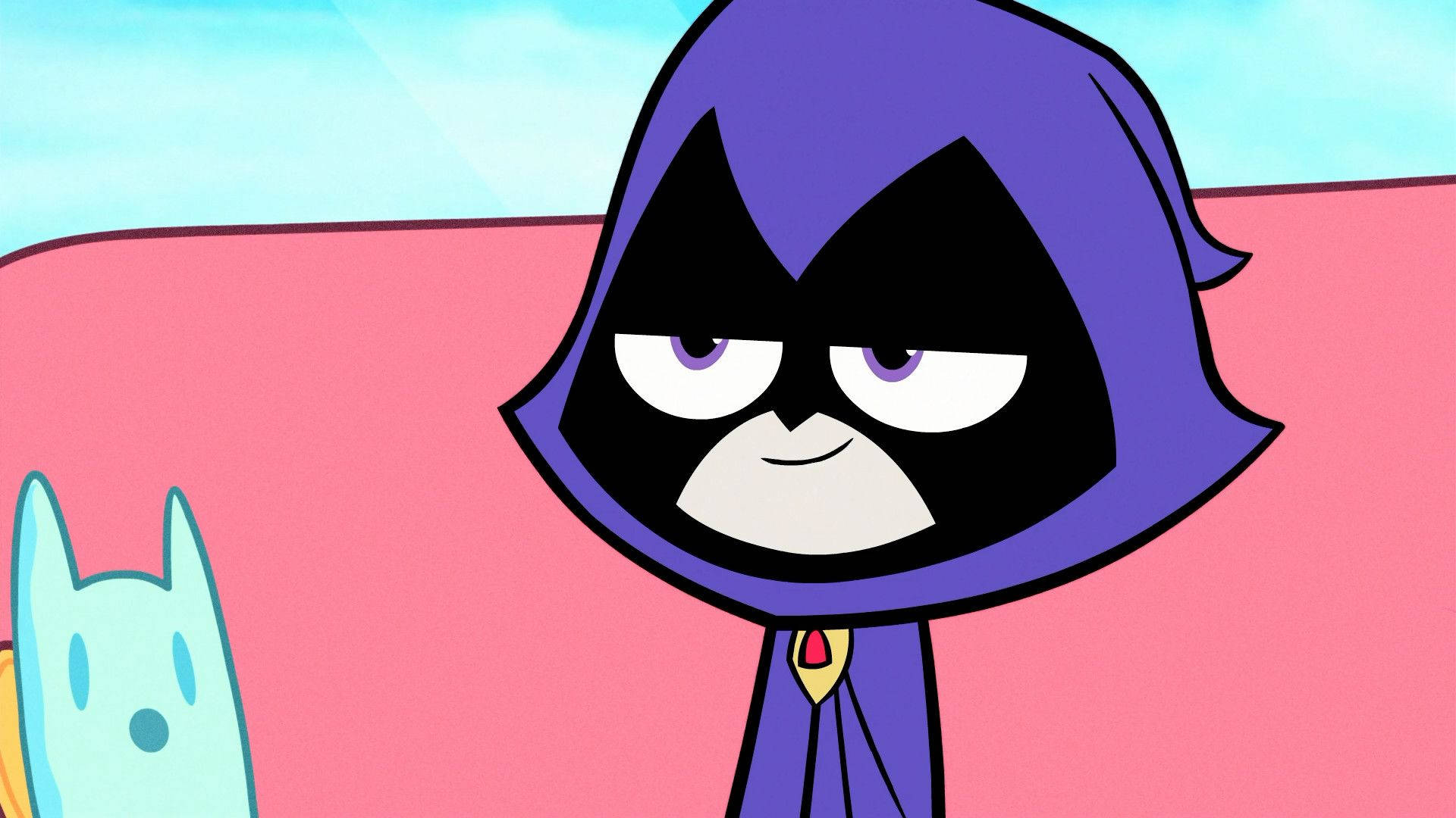 Download Teen Titans Raven Sarcastic Grin Wallpaper