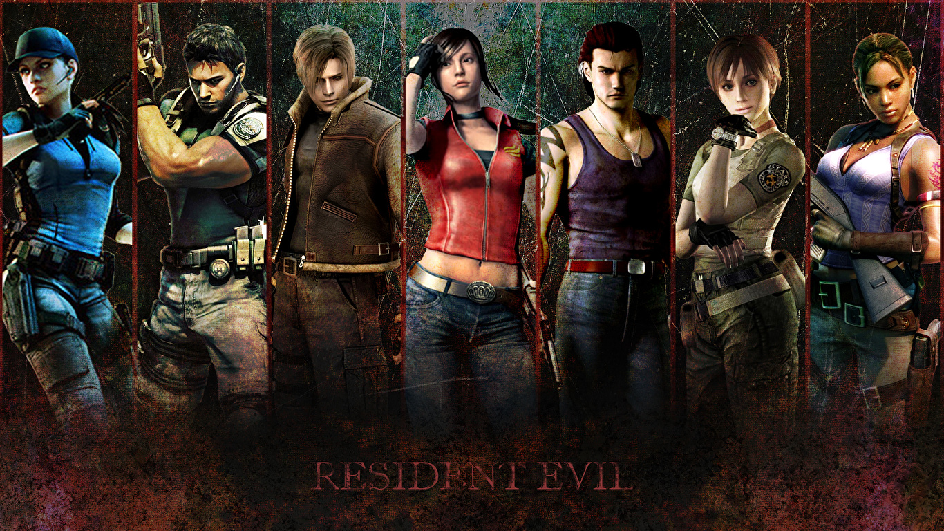 image Resident Evil Man Warriors 3D Graphics young woman 1366x768
