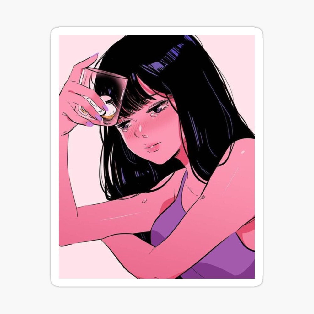 anime girl crying aesthetic retro Japan y2k Spiral Notebook