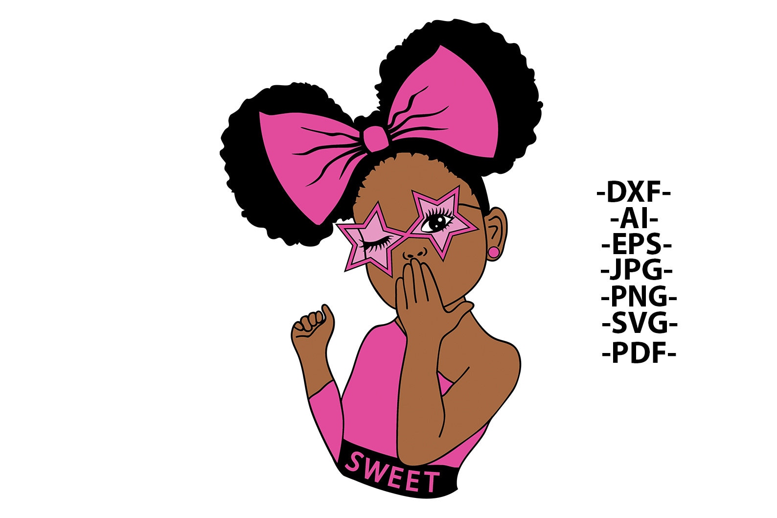 Afro Girl Svg Sweet Girl Svg Fashion Girl Give Kiss