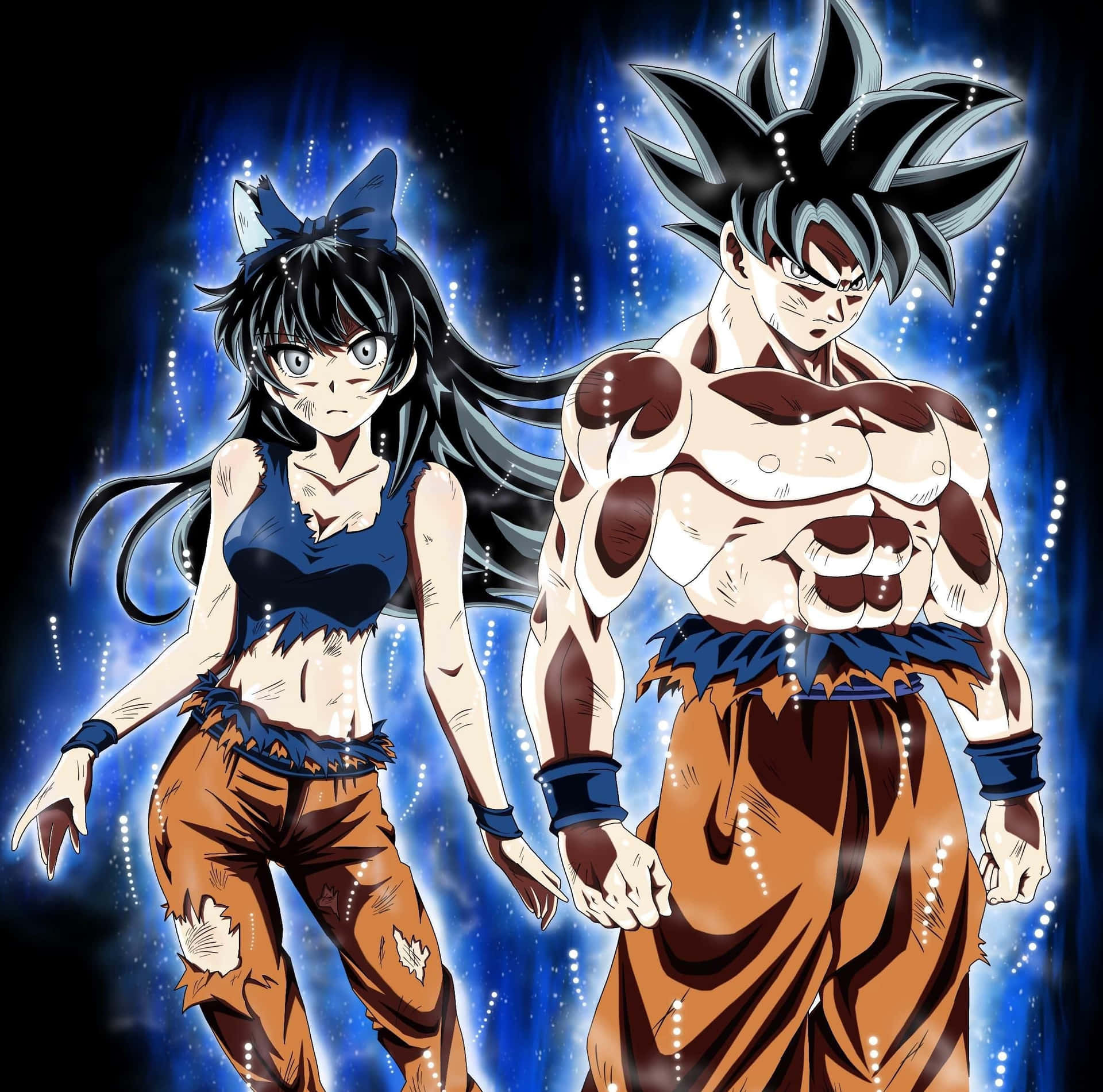 Download Love prevails between the powerful couple Goku and Chichi Wallpaper