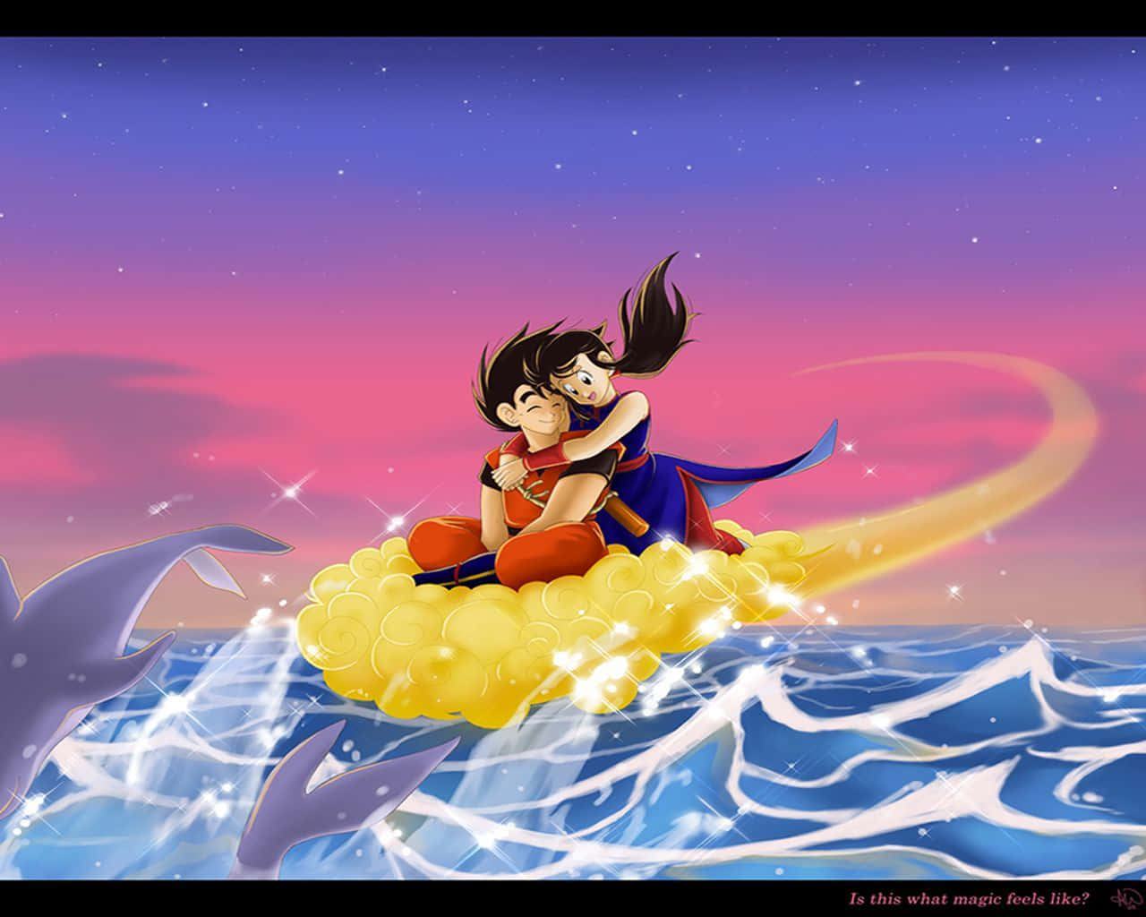 Download Chichi and Goku, The Perfect Couple Wallpaper