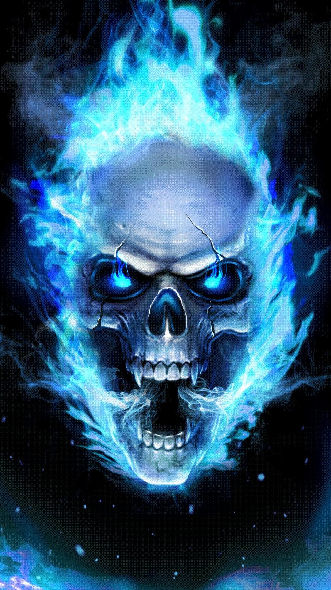 Fire skeleton Wallpaper Download