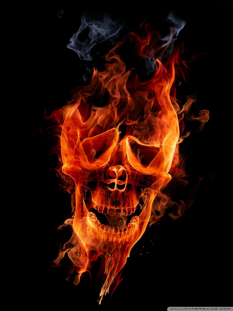 Fire Skull Ultra HD Desktop Background Wallpaper for 4K UHD TV, Tablet