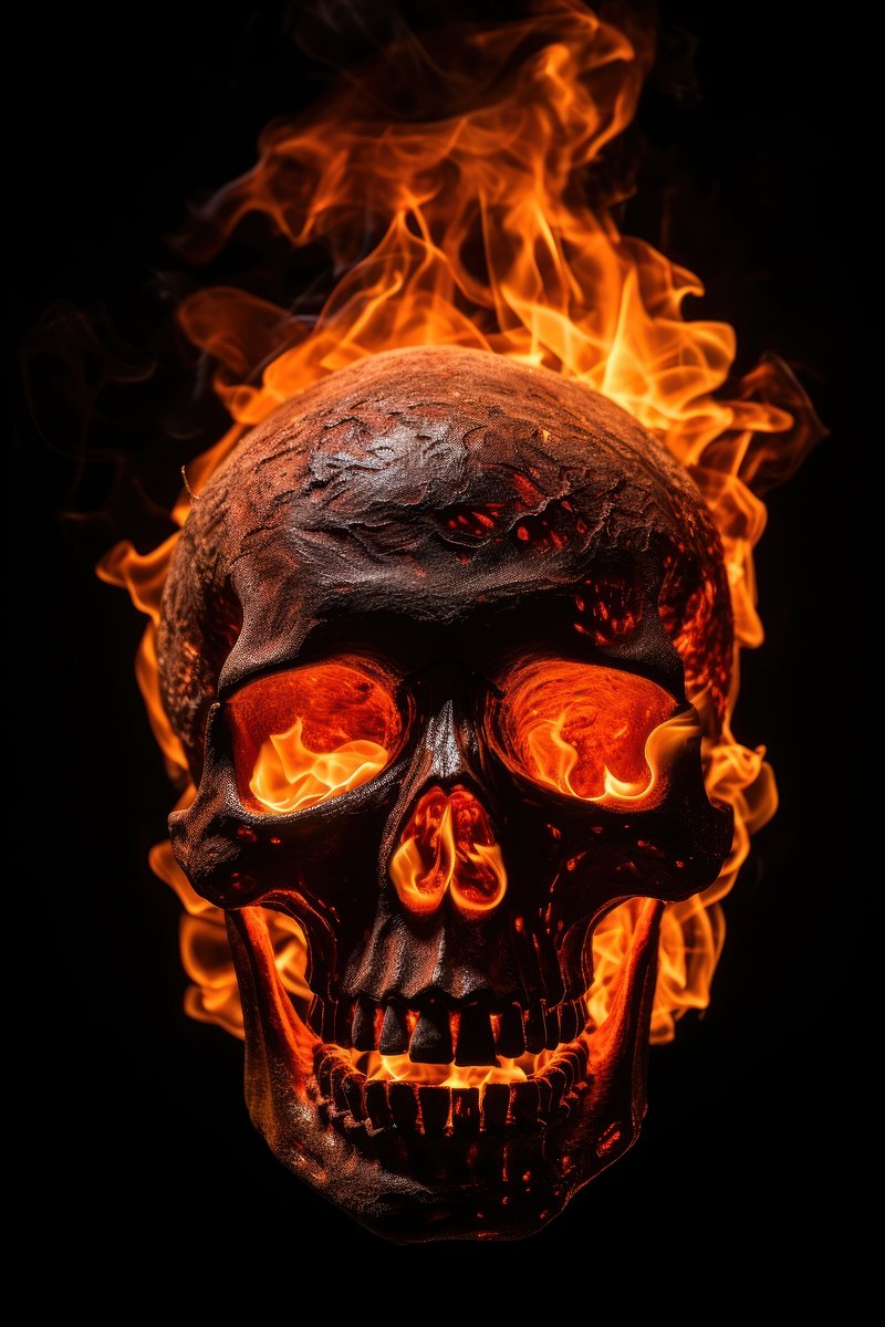 Skull Fire Image. Free Photo, PNG