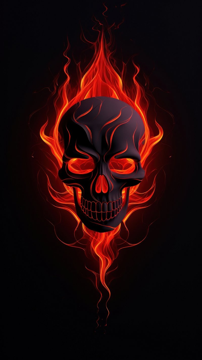 Skull Fire Image Wallpaper