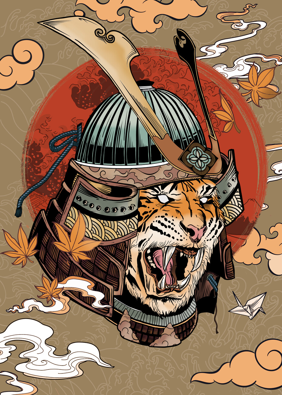 Tiger Samurai Ronin Wall Mural. Buy online at Abposters.com