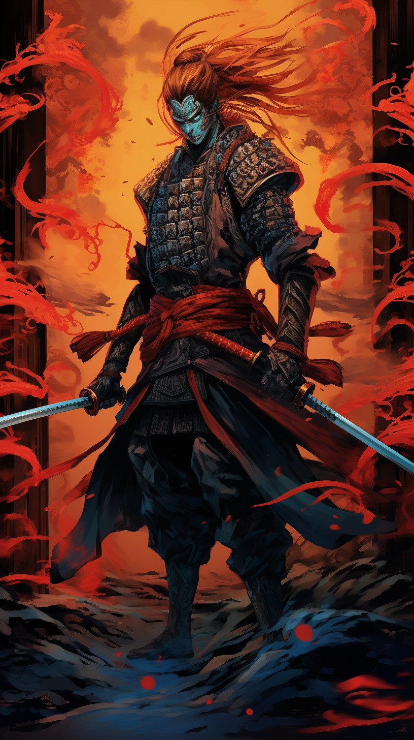 Samurai Warrior Stance Wallpaper Swords Anime Art Wallpaper Best Manga Wallpaper