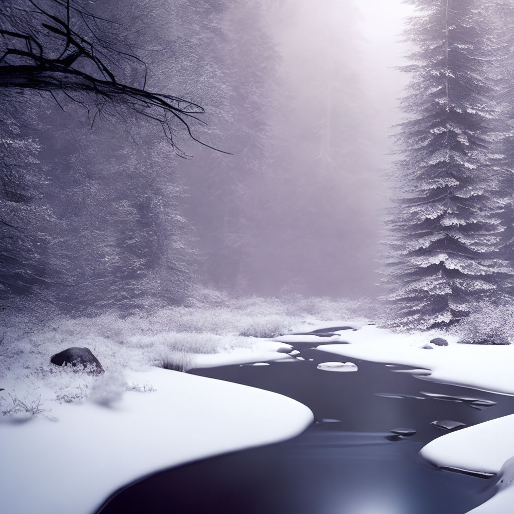 large deep dark winter forest background