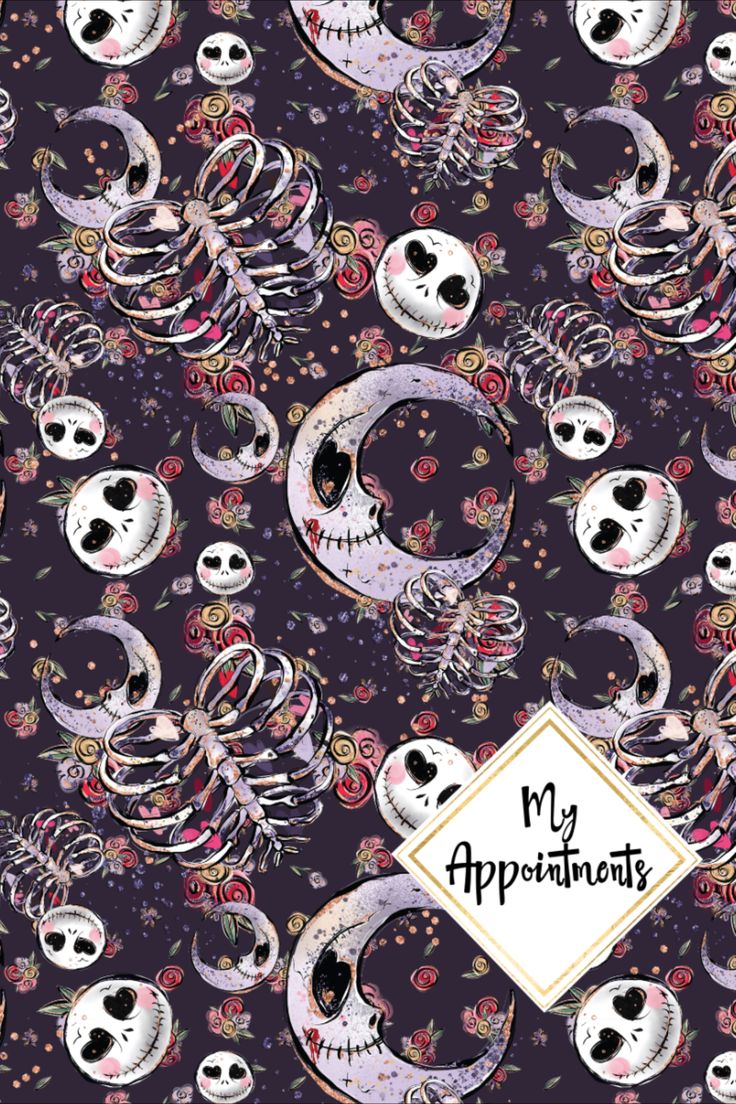 Daily Appointment Book: Creepy Valentine Series. Nightmare before christmas fabric, Halloween wallpaper iphone, Halloween wallpaper