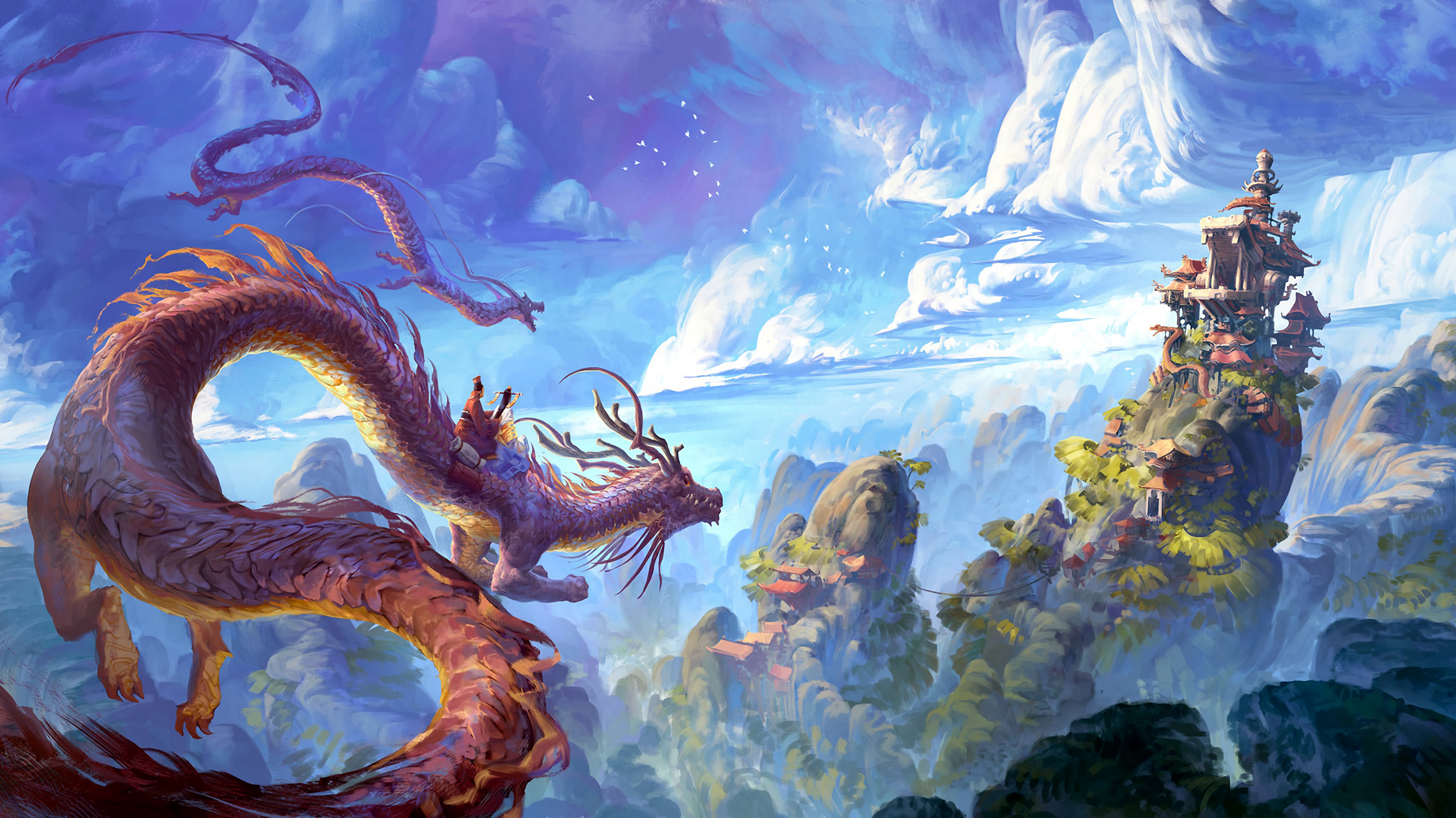 Fantasy Chinese Dragon 4K Wallpaper