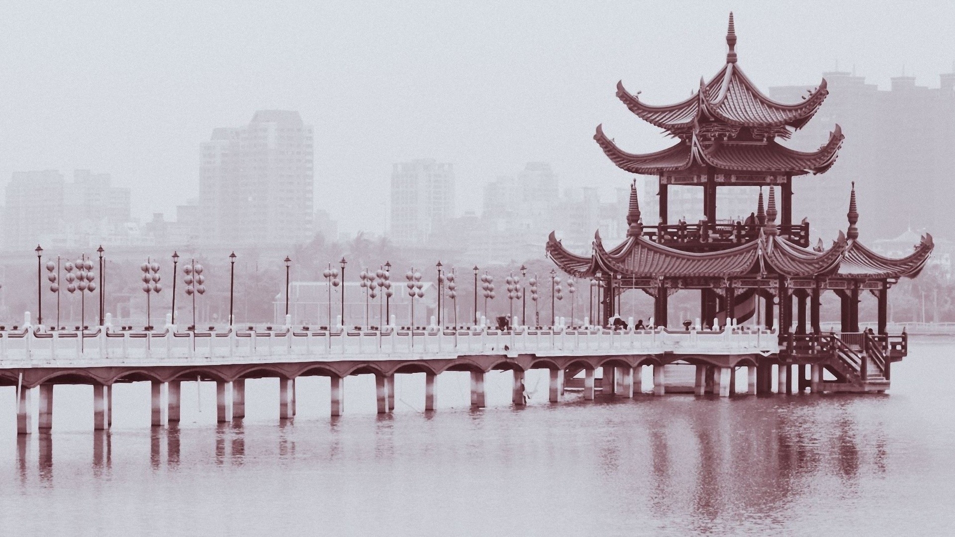 Chinese monochrome 1920x1080 wallpaper