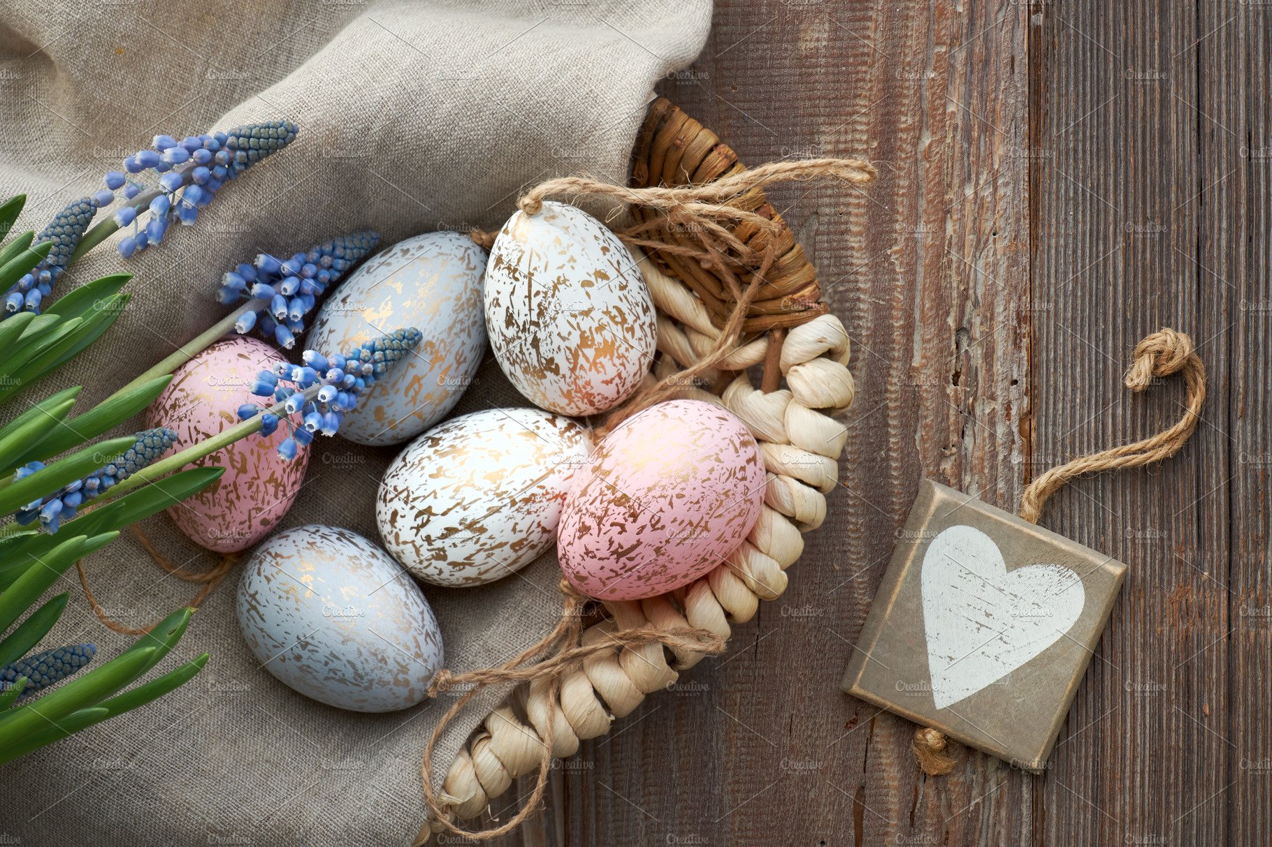 Rustic easter background with eggs featuring easter, easter background, and. Holiday Creative Market