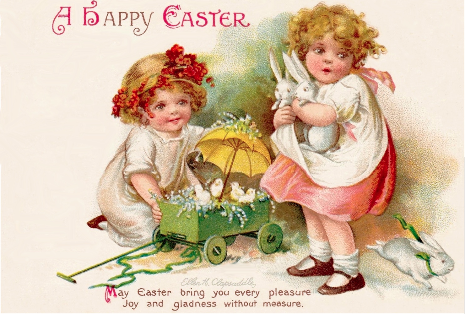 A Happy Easter. Free Vintage Art