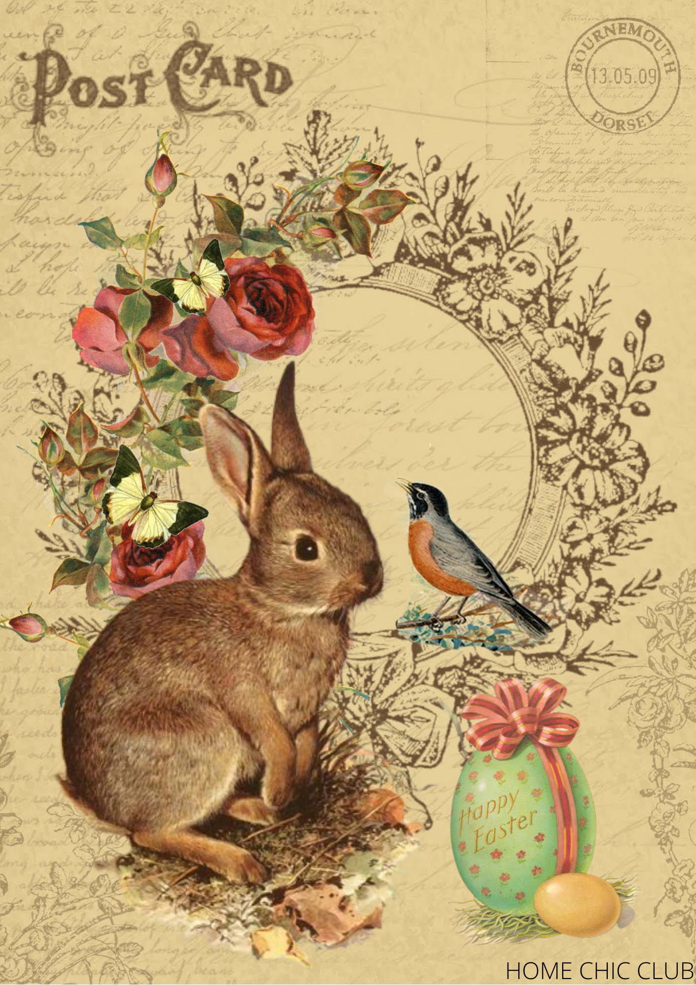 Home Chic Club: FREE PRINTABLE EASTER BUNNY ART