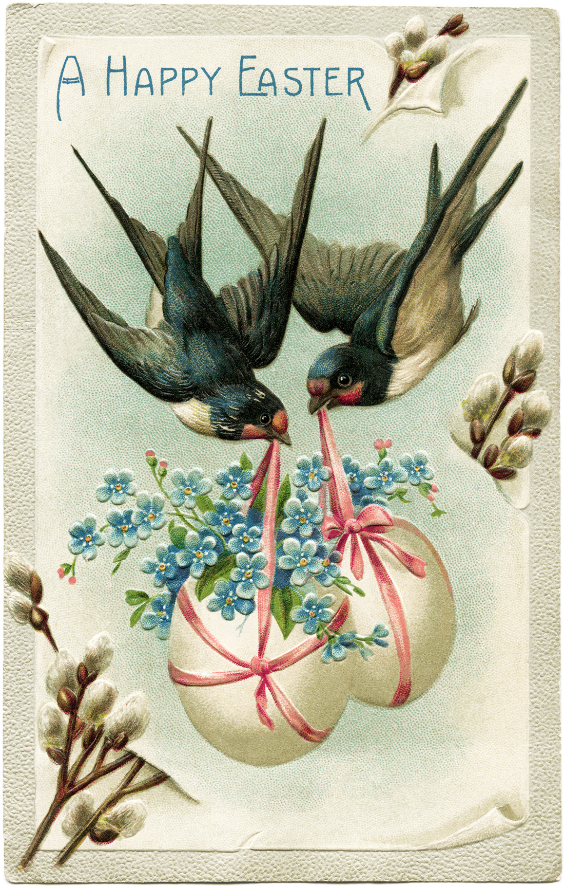 Birds Carrying Easter Eggs Old Design Shop
