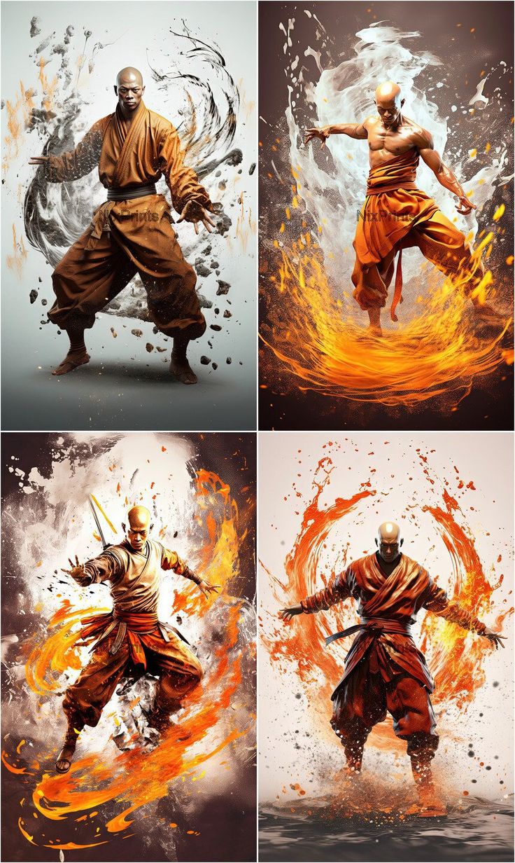 Shaolin Monk Tiger Leg Method Kung Fu Clipart Watercolor for Canada. Shaolin monks, Shaolin, Art image