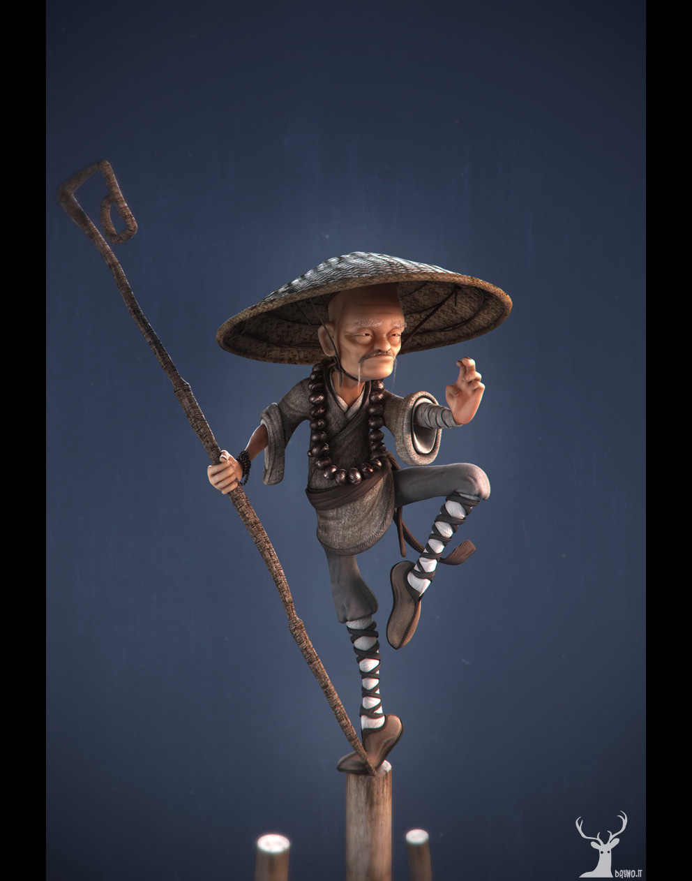 3D Art: Shaolin Monk, Illustrations, Maya, PhotohopCoolvibe