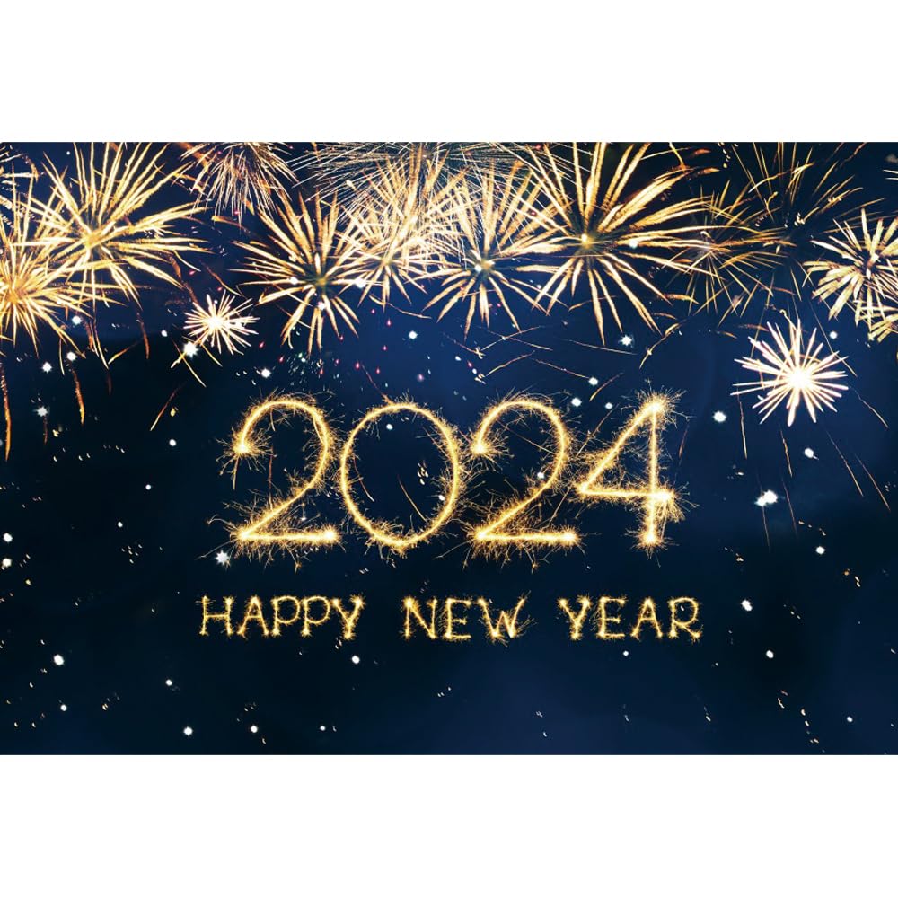 Amazon.com, 2024 Happy New Year Backdrop 8x6ft Fireworks Photography Background New Years Eve Party Family Celebration Ceremony Countdown Banner Decor Portraits Photohoot Wallpaper Photo Studio Booth Props