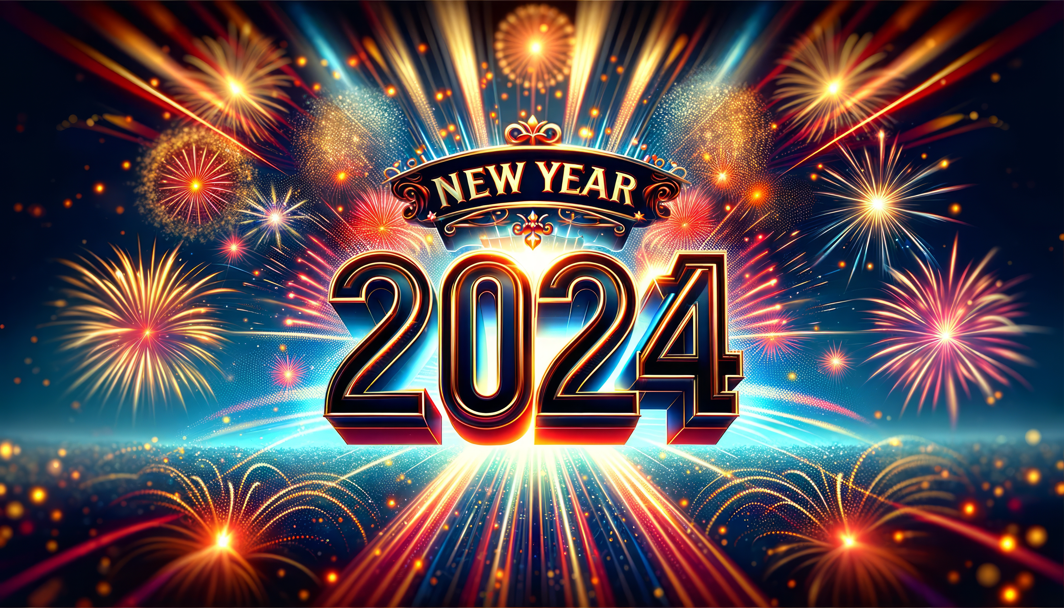 2024 New Year Celebration HD Wallpaper