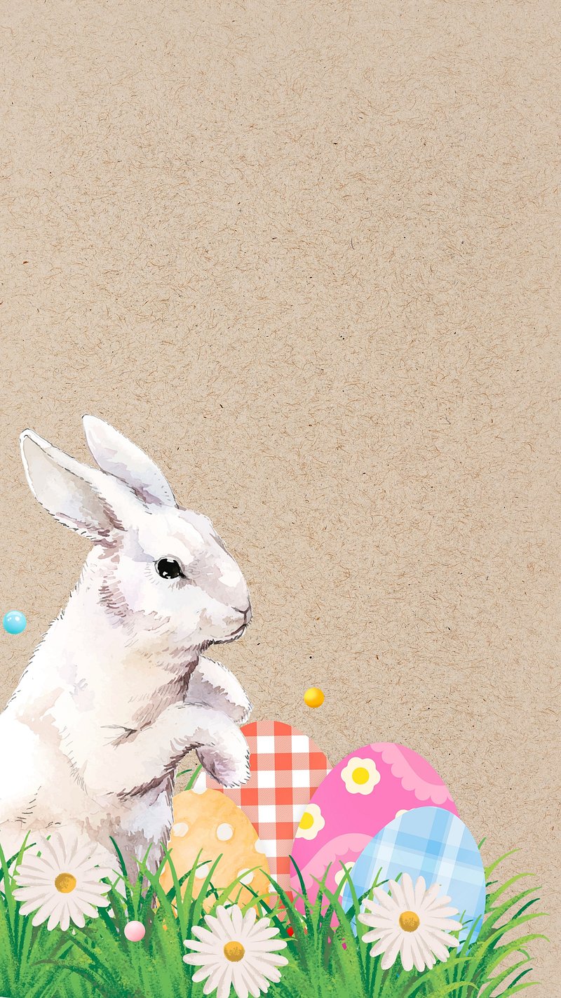 Easter bunny and eggs iPhone. Free Photo Illustration