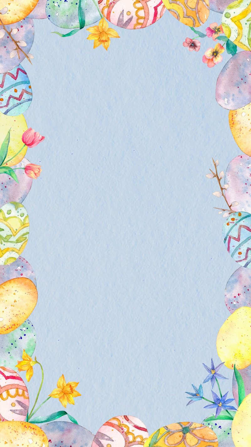 Colorful Easter eggs frame psd