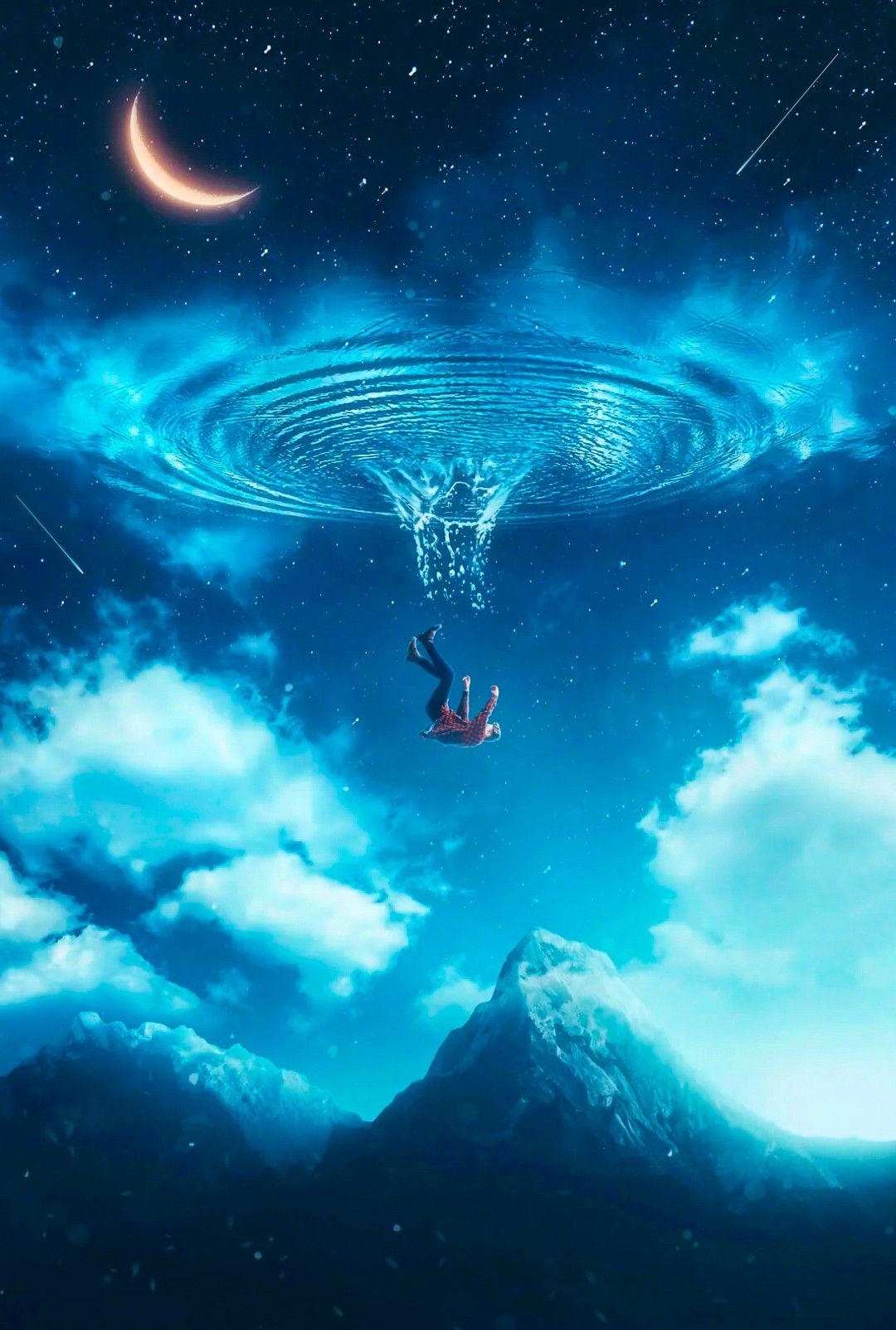Man falling from sky. Cartoon wallpaper, Wallpaper, Fantasy