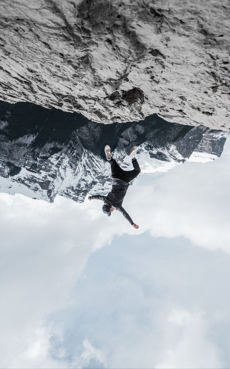 Fall Illusion: Man Jumping in the Mountains