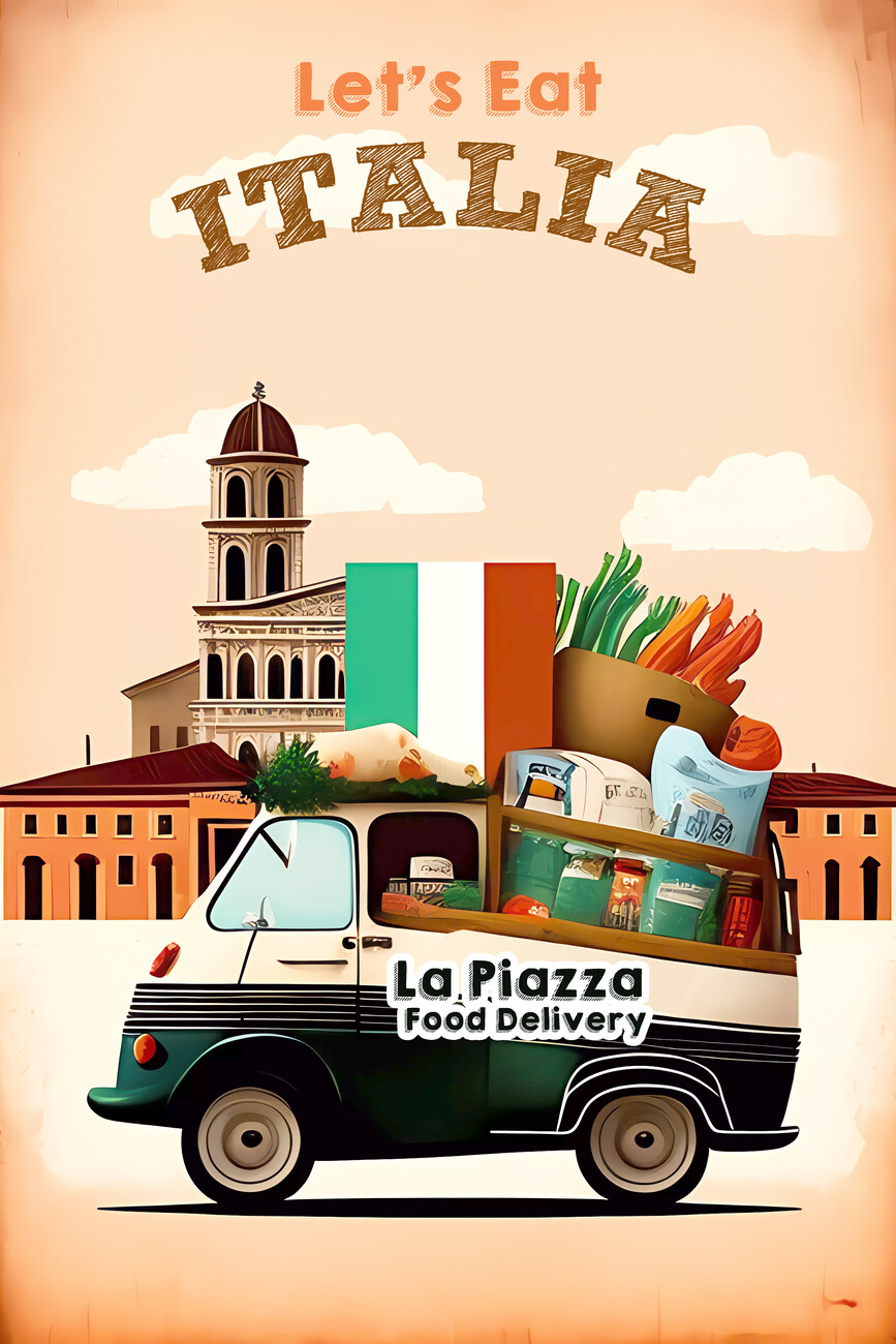 Let's Eat Italy, A Delicious Journey of Food and Culture, Wall Mural. Buy online at Abposters.com