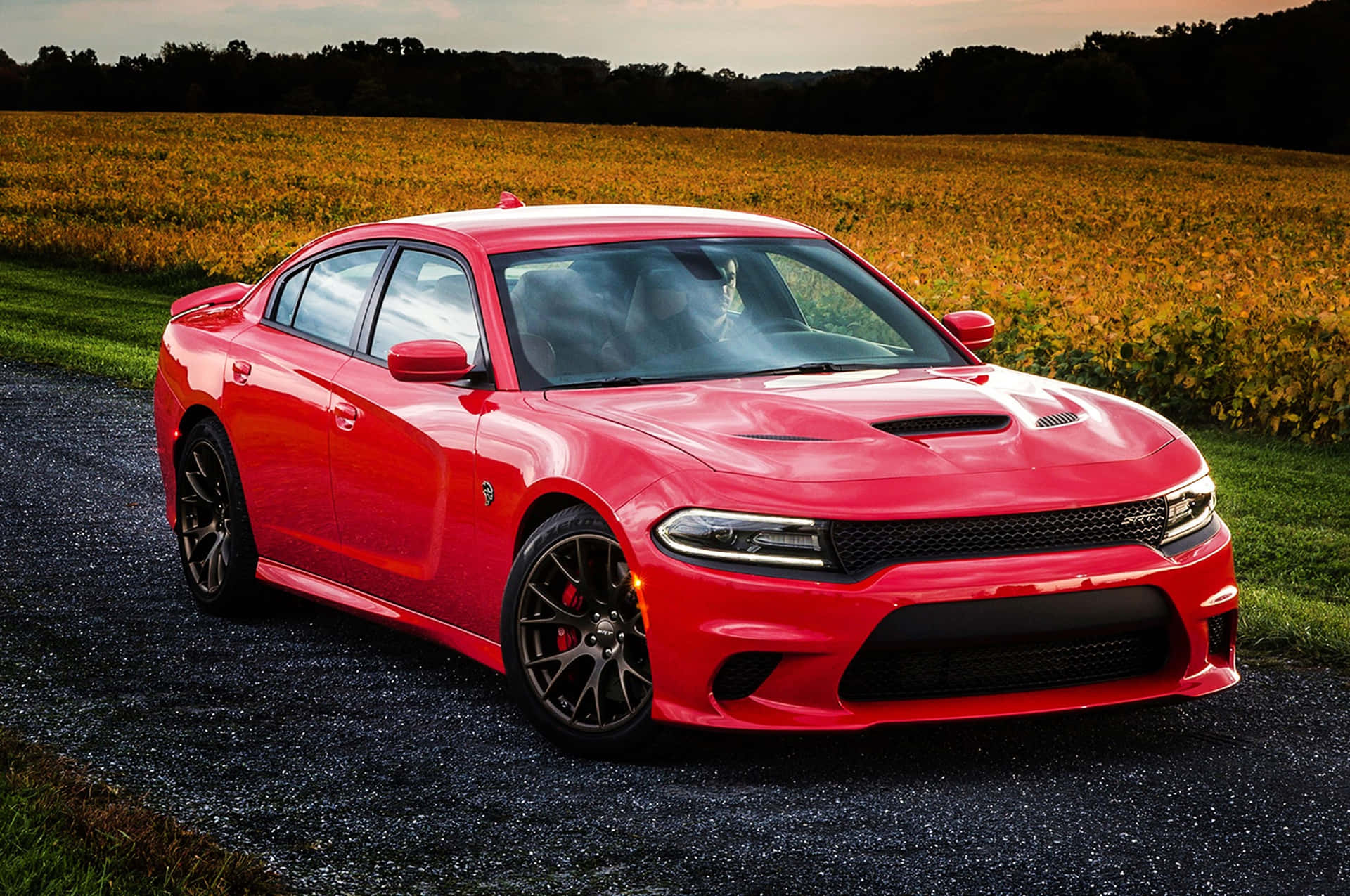 Download 4K Red Dodge Hellcat Wallpaper