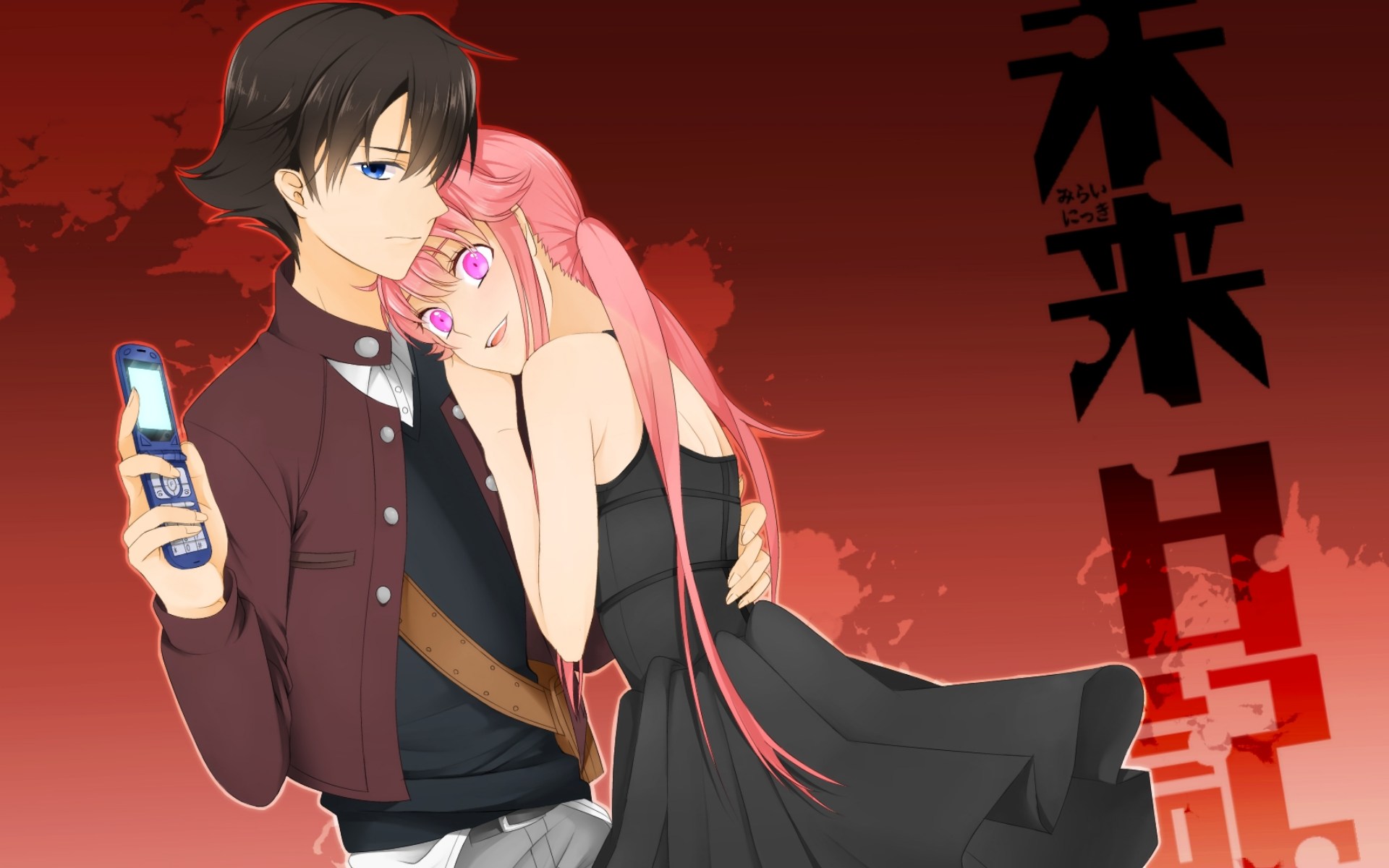 Wallpaper Future Diary Young man Anime Girls