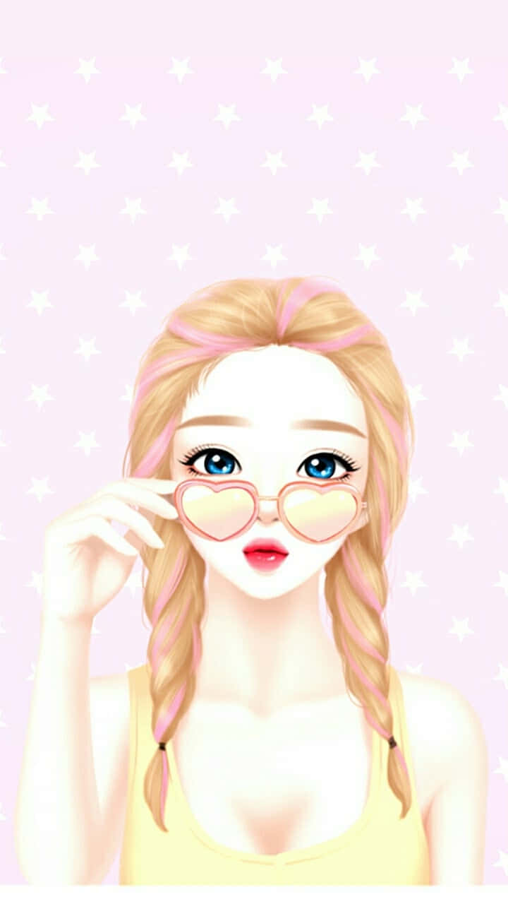 Beautiful Girl Cartoon Wallpaper