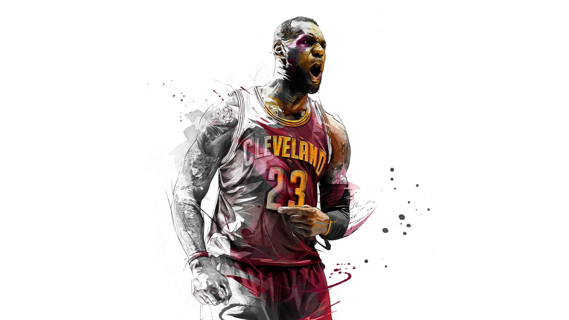 Download LeBron James Yelling NBA Desktop Wallpaper
