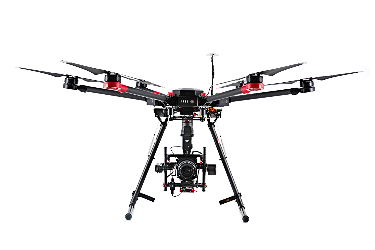 Photos White background UAV drone, camera Quadcopter