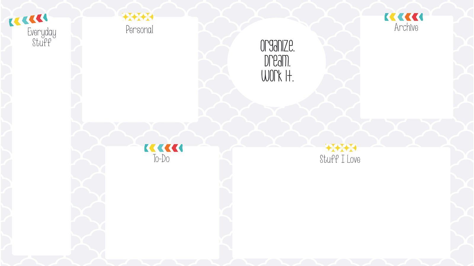 Free Desktop Organizer Wallpaper. Desktop wallpaper organizer, Desktop organization, Free desktop icons