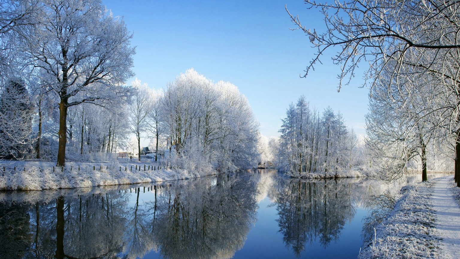 Winter Sunny Day 1536 x 864 HDTV Wallpaper
