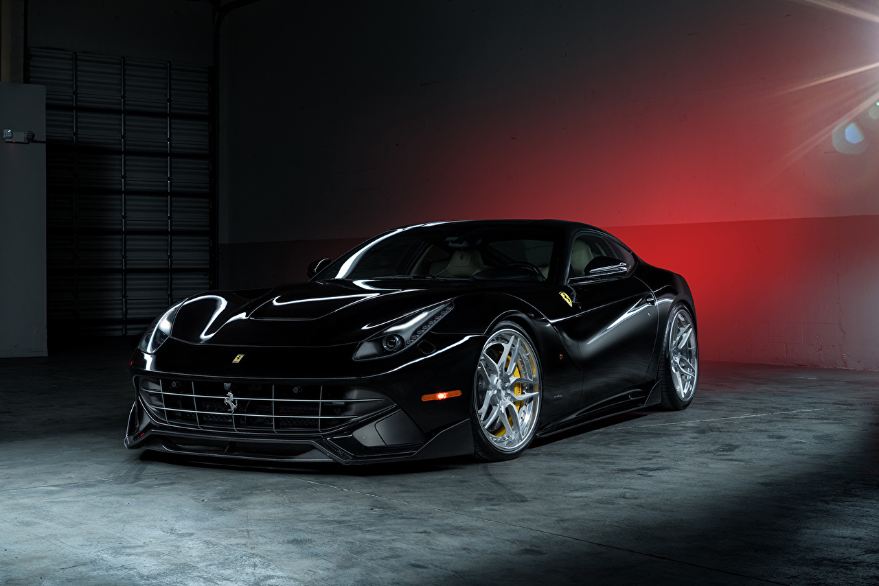Desktop Wallpaper Ferrari F12 Berlinetta ADV.1 Luxury Black Front